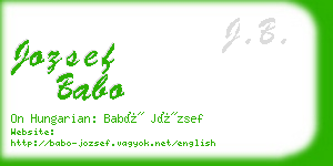 jozsef babo business card